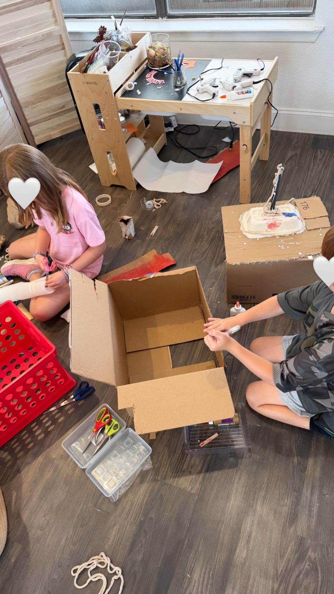 Building the chicken cam from recycled cardboard and materials