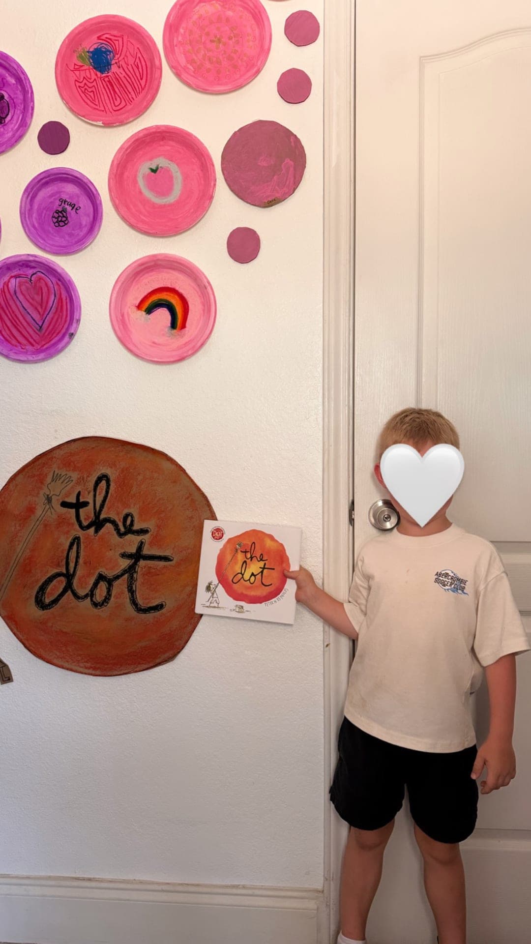 Dot Day plate art displayed beside The Dot book