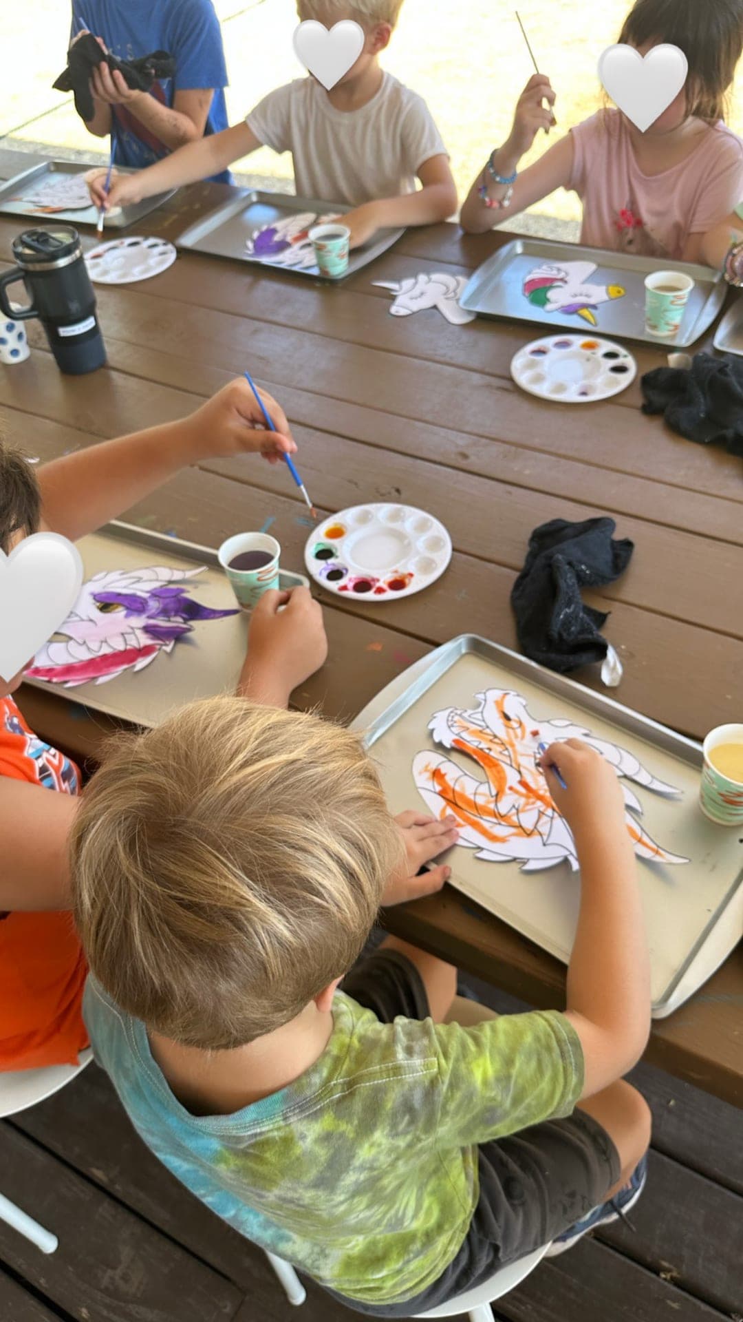 Dot Day plate art with oil pastels and painted patterns