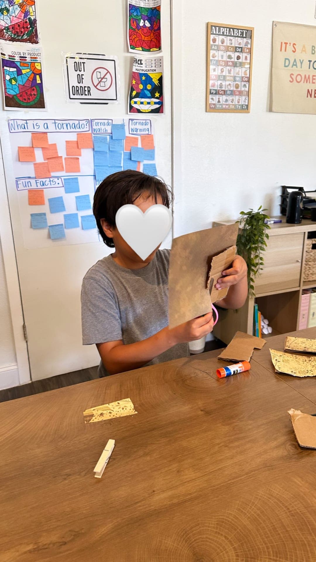 Cutting cardboard for a tornado-resistant structure build