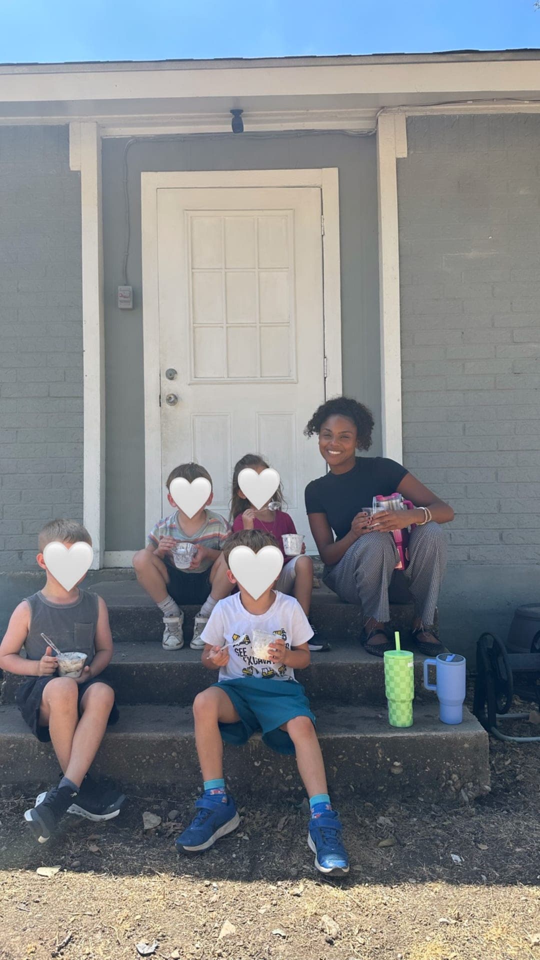 Strawberry apple yogurt parfaits on the front steps