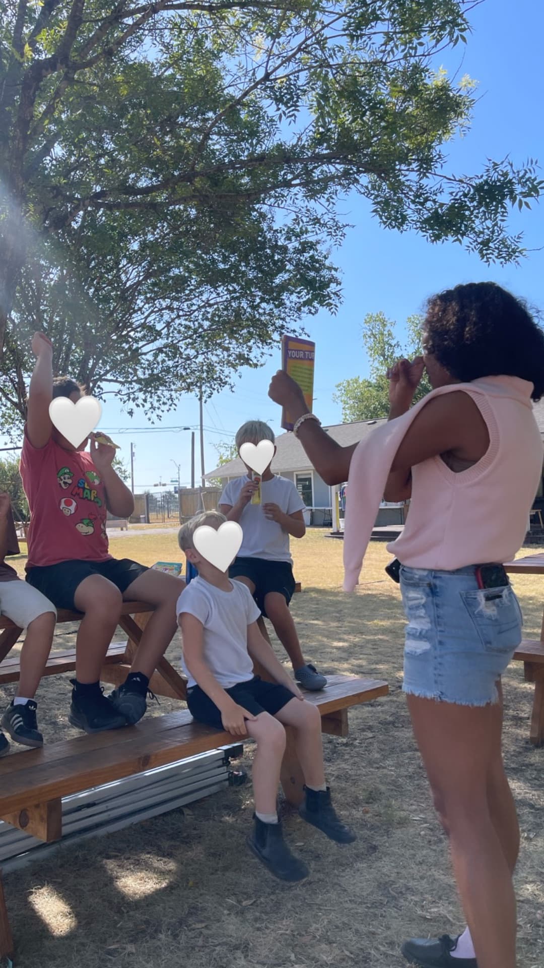 Outdoor read-aloud and group discussion