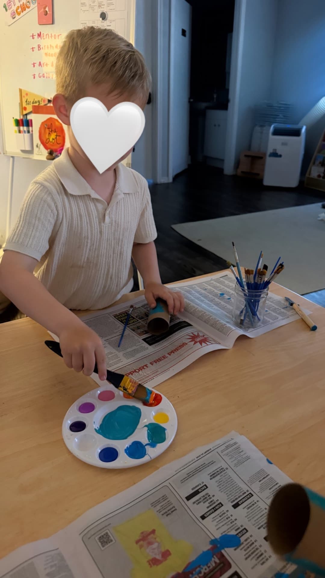 Free painting at the art table