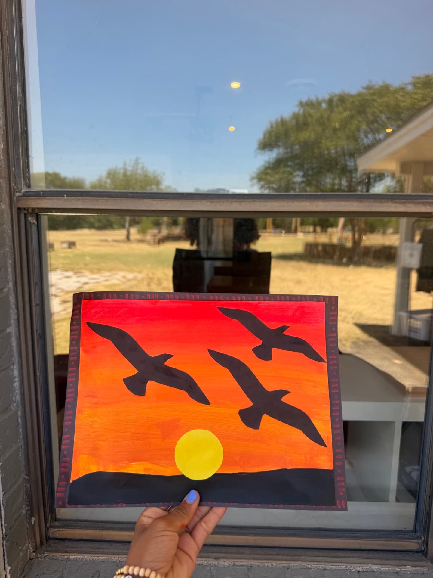 Sunset silhouette painting — process over product
