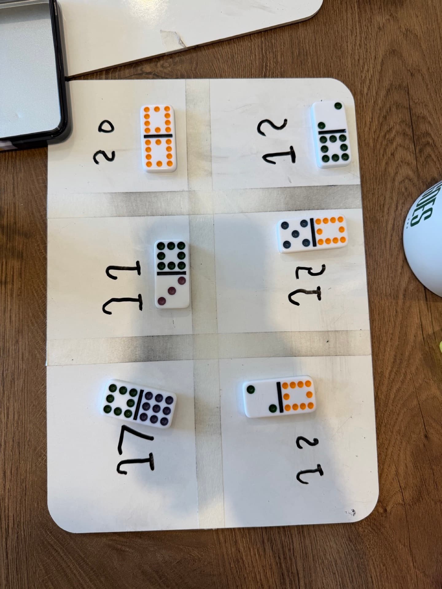 Counting domino dots and writing sums