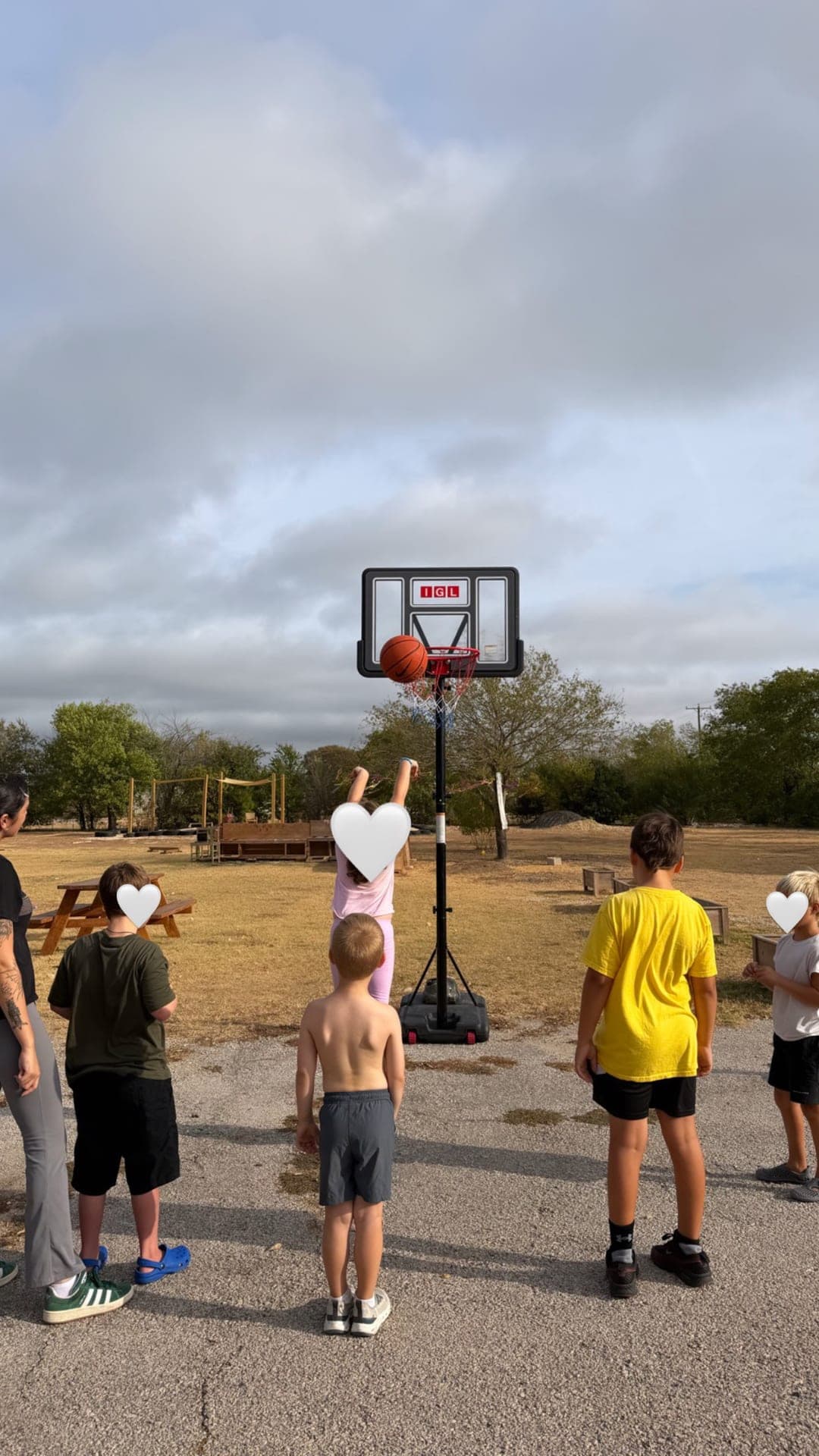 Basketball and teamwork on the outdoor court