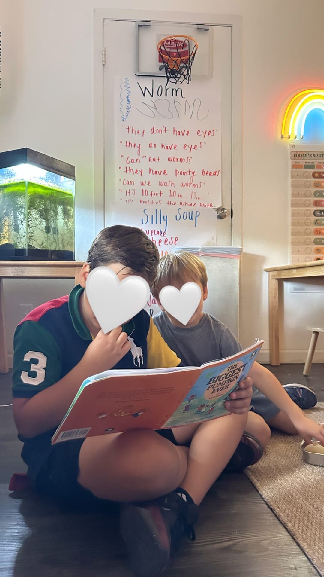 Reading buddies — The Biggest Pumpkin Ever and fall observations