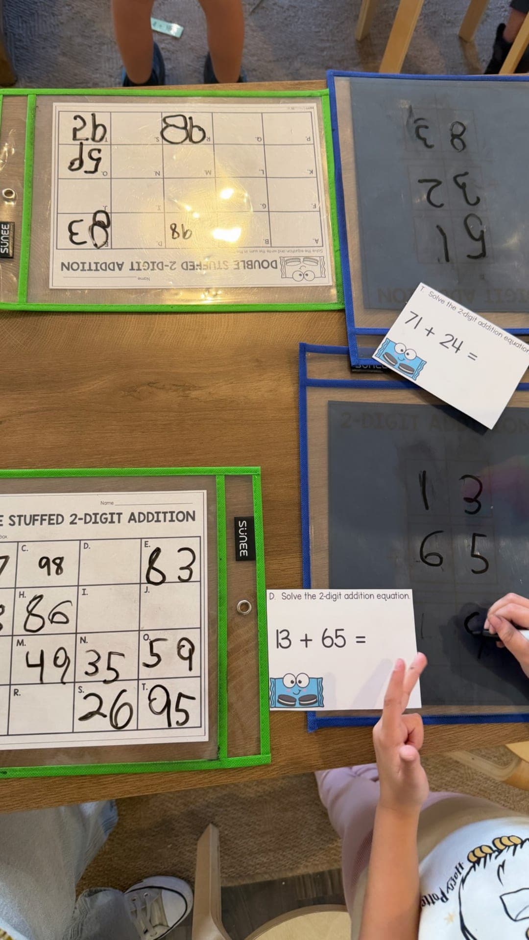 Lower elementary — double-digit addition with dry-erase math games
