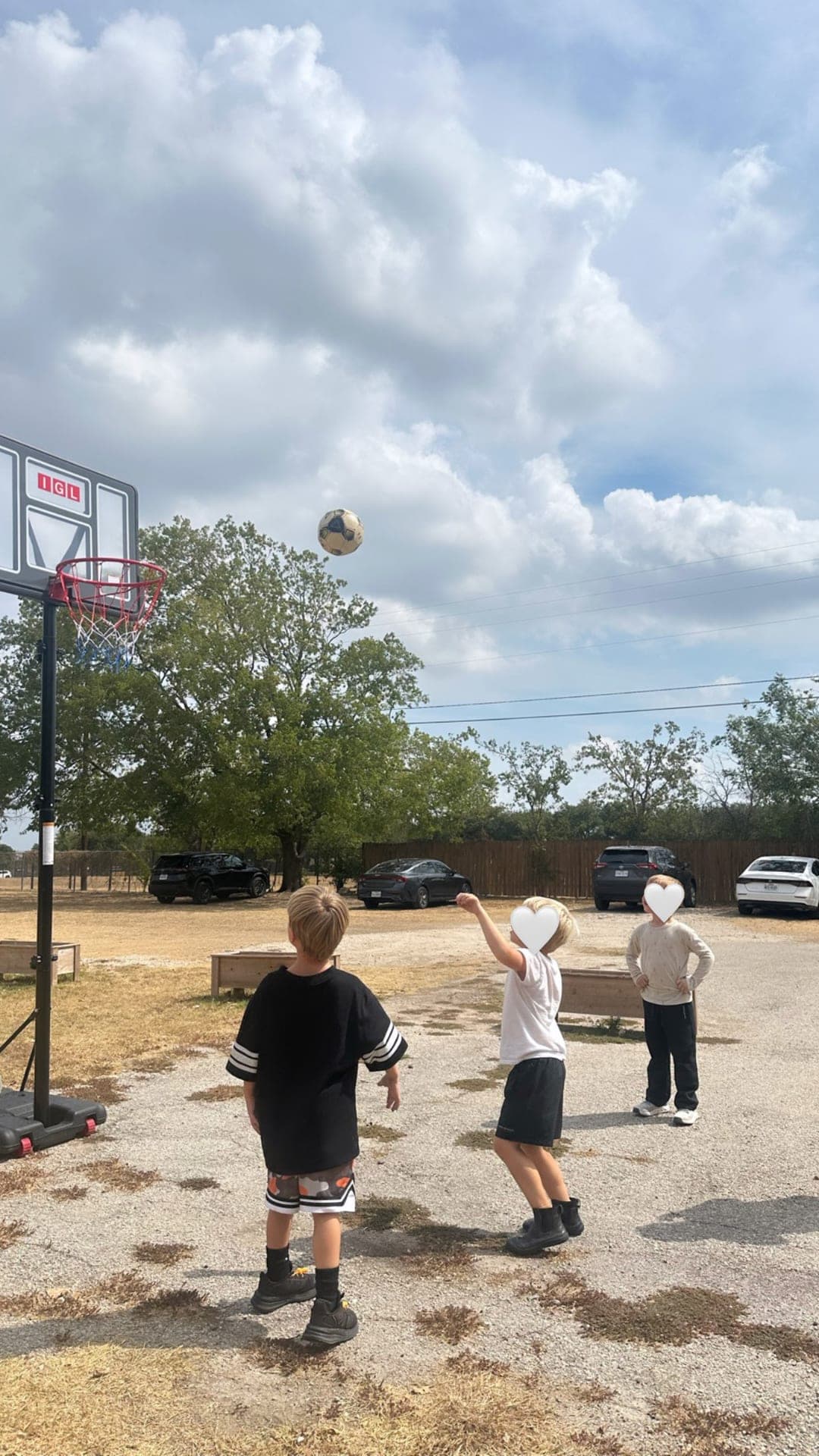 Outdoor movement and teamwork on the basketball court