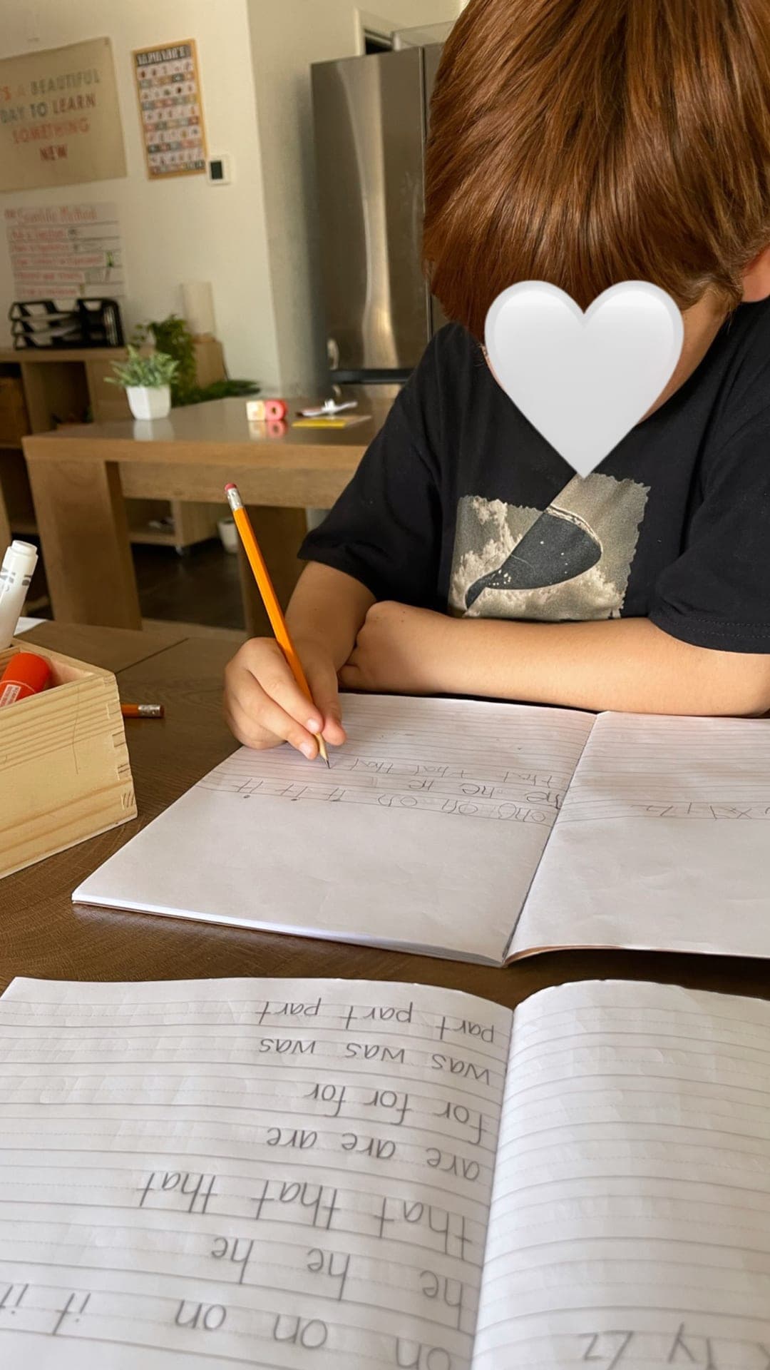 Sight word and handwriting practice in composition notebooks
