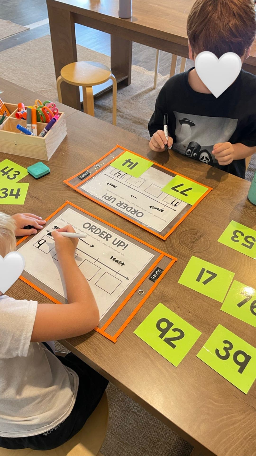 Lower elementary — Order Up number sequencing game