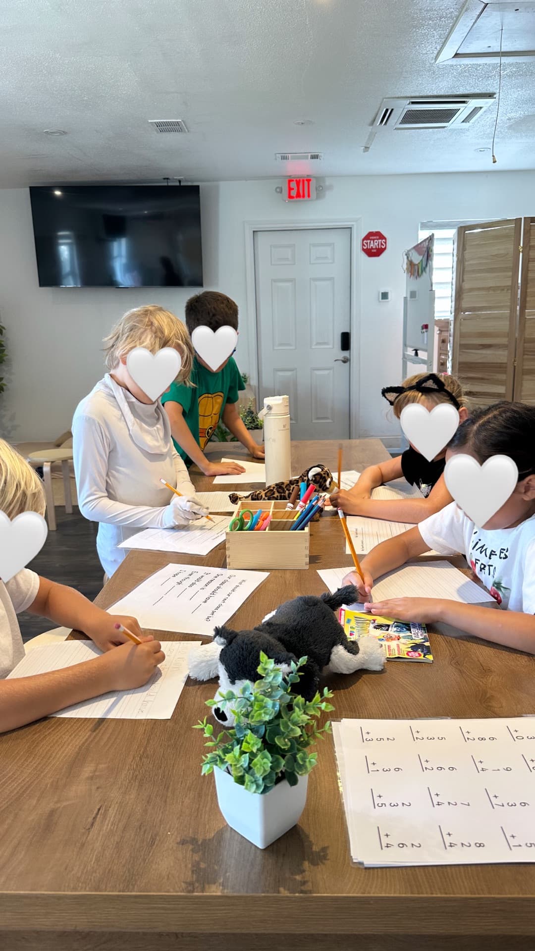 Writing prompts and addition sheets — fiction, nonfiction, and math in one sitting