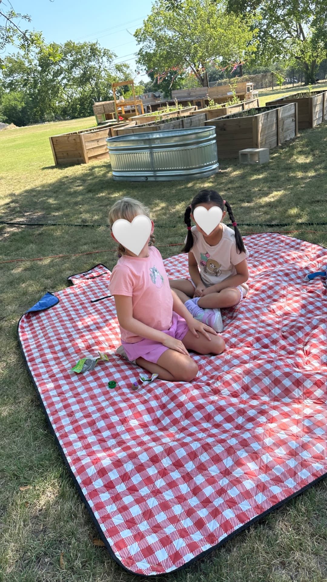Two friends on the picnic blanket — a beautiful way to end our summer