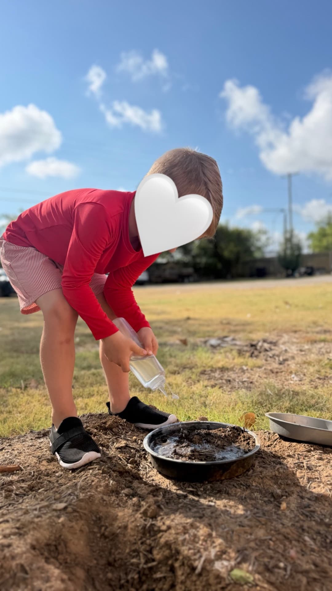 Mud kitchen to the end — pouring, mixing, and playing in the dirt
