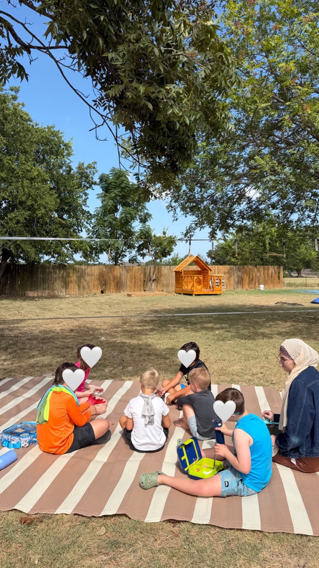Circle time on the picnic mat — connecting before the school year begins